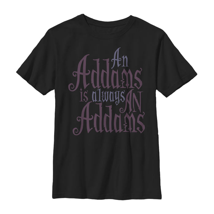 fifth sun Boy's Addams Family Always An Addams Motto T-Shirt