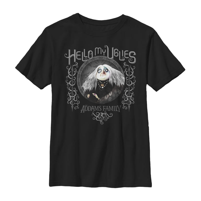 fifth sun Boy's Addams Family Grandmama Hello My Uglies T-Shirt