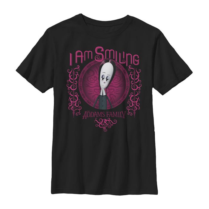 fifth sun Boy's Addams Family Wednesday I Am Smiling T-Shirt