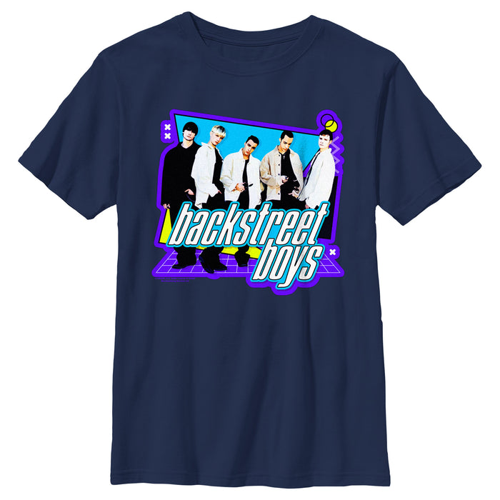 fifth sun Boy's Backstreet Boys Band 90s Pop Grid T-Shirt