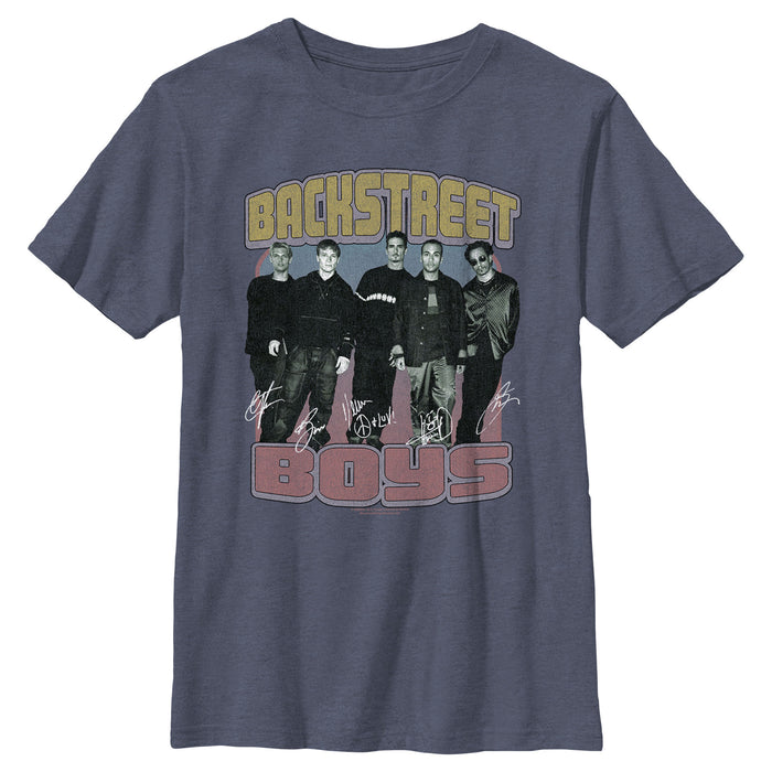 fifth sun Boy's Backstreet Boys Group Signatures Distressed T-Shirt