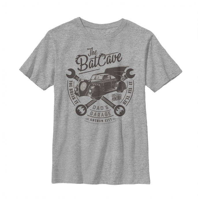 fifth sun Boy's Batman Bat Cave Dad's Garage T-Shirt
