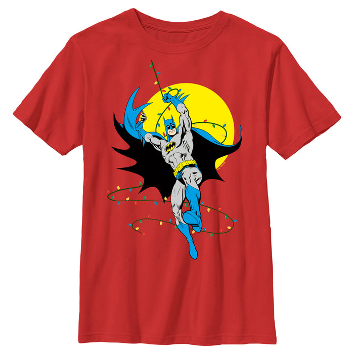 fifth sun Boy's Batman Christmas Light Swing T-Shirt