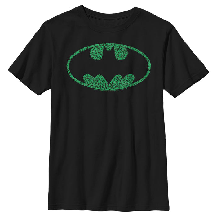 fifth sun Boy's Batman St. Patrick's Day Cloverfield Bat Logo T-Shirt