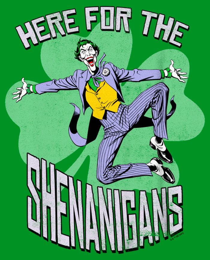 Fifth Sun Boy's Batman St. Patrick's Day Joker Here For The Shenanigans T-Shirt