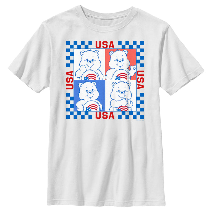 fifth sun Boy's Care Bears America Cares Bear Patriotic Portraits T-Shirt