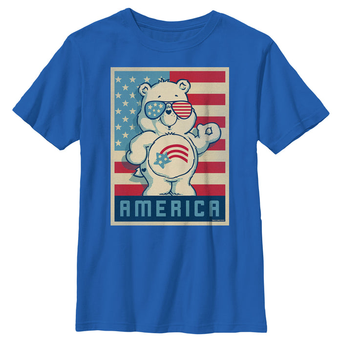 fifth sun Boy's Care Bears Retro America Cares Bear T-Shirt
