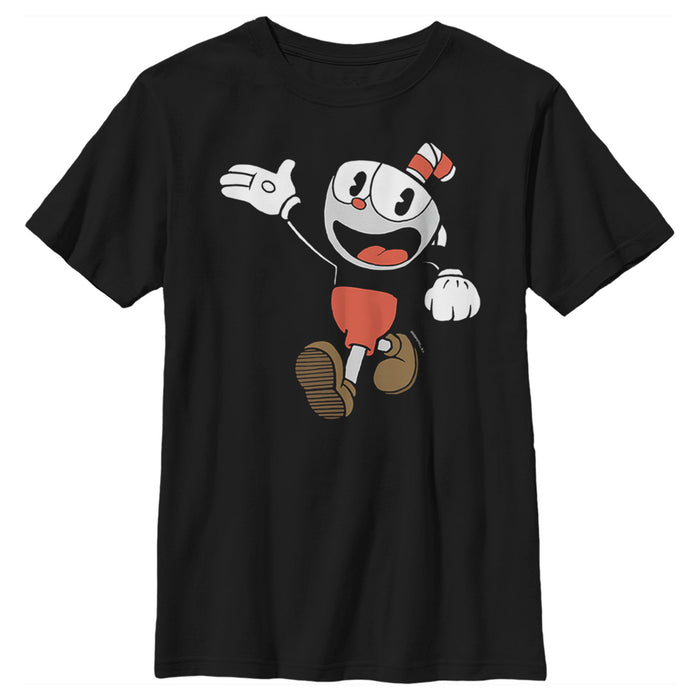 fifth sun Boy's Cuphead Friendly Hello Cuphead T-Shirt