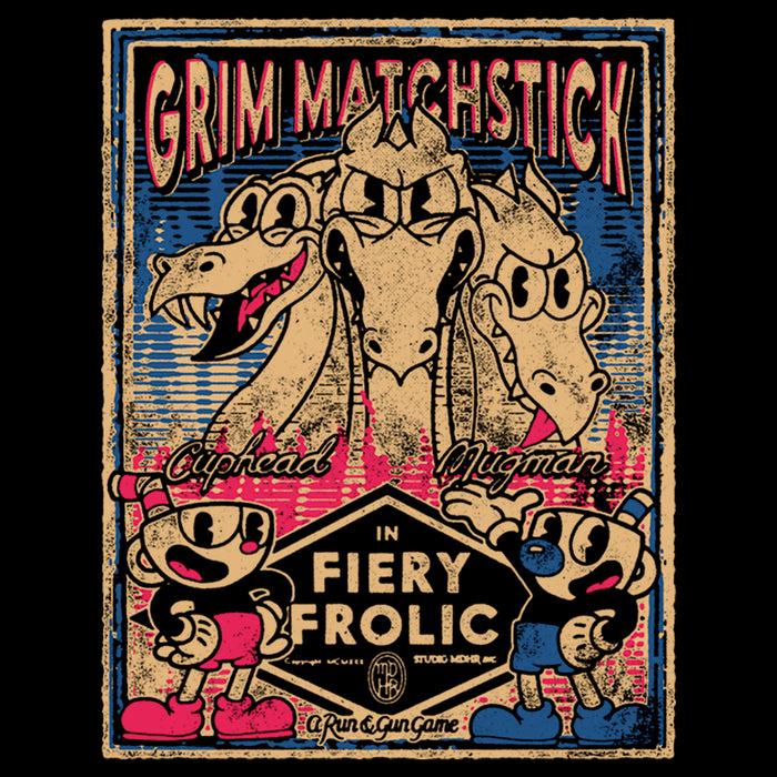 Fifth Sun Boy's Cuphead Grim Matchstick In Fiery Frolic Poster T-Shirt
