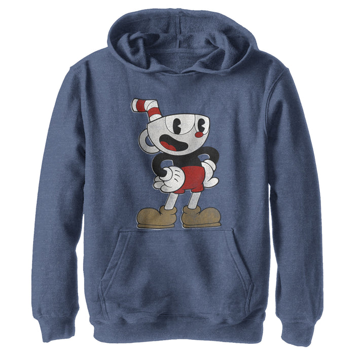Fifth Sun Boy's Cuphead Happy Pose Pull Over Hoodie