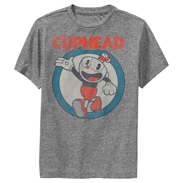 fifth sun Boy's Cuphead Smile and Wave Distressed Performance Tee
