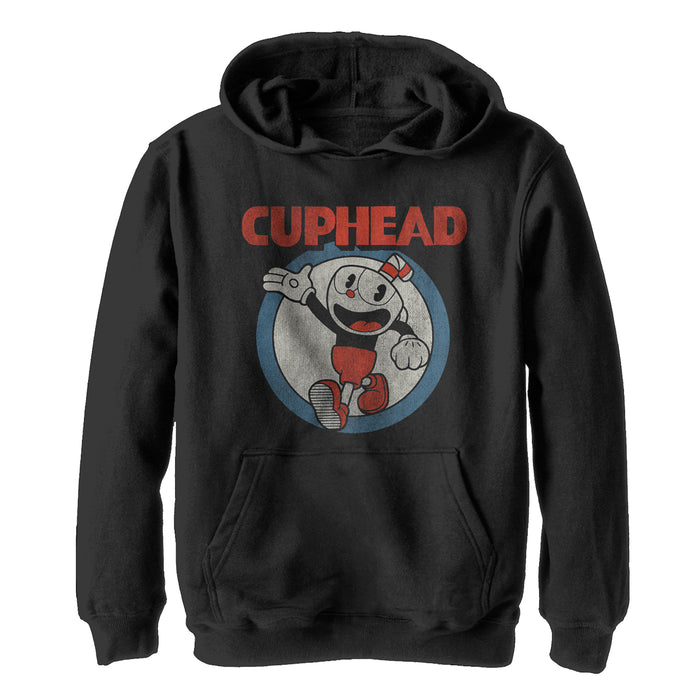 fifth sun Boy's Cuphead Vintage Circle Pull Over Hoodie
