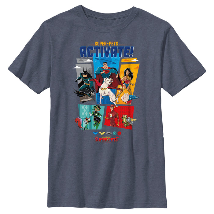 fifth sun Boy's DC League of Super-Pets Activate Group Panels T-Shirt