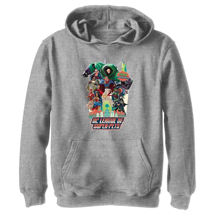 fifth sun Boy's DC League of Super-Pets Character Collage Super Pack Pull Over Hoodie