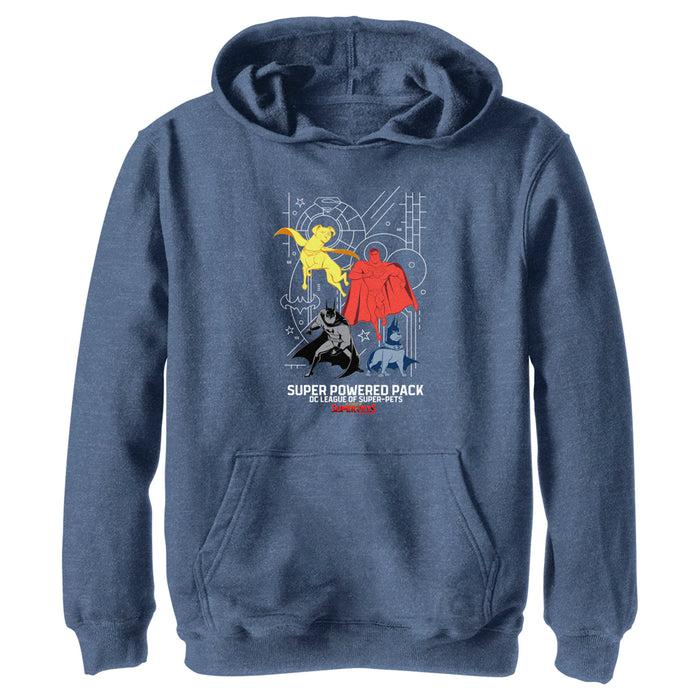 fifth sun Boy's DC League of Super-Pets Chromatic Super Power Pack Pull Over Hoodie