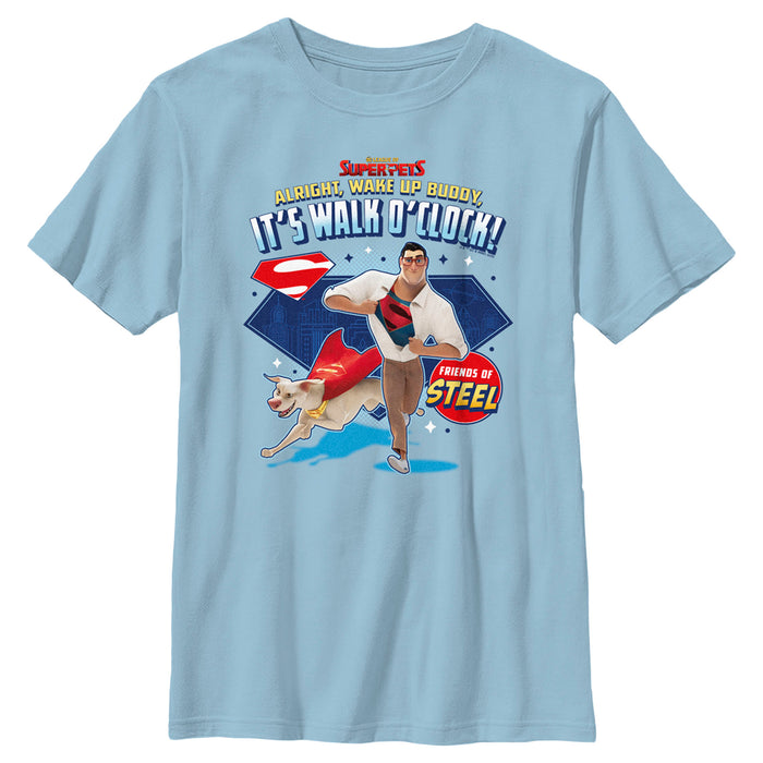 fifth sun Boy's DC League of Super-Pets Superman and Krypto Walk O'Clock T-Shirt