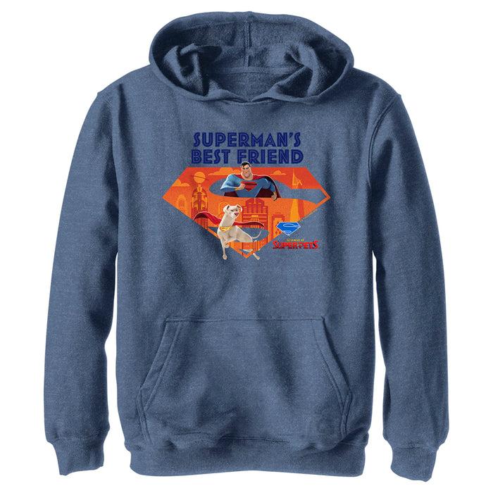 fifth sun Boy's DC League of Super-Pets Superman's Best Friend Krypto Logo Pull Over Hoodie