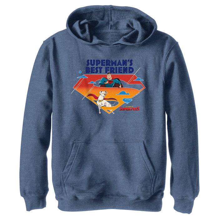 fifth sun Boy's DC League of Super-Pets Superman's Best Friend Logo Pull Over Hoodie