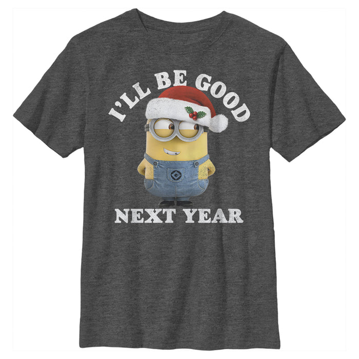 fifth sun Boy's Despicable Me Christmas Minions Be Good Next Year T-Shirt