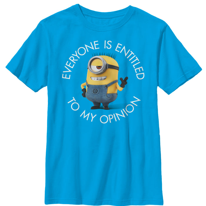 fifth sun Boy's Despicable Me Minion My Opinion T-Shirt