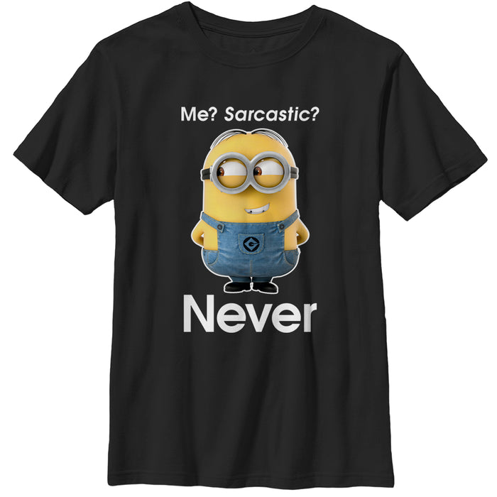 fifth sun Boy's Despicable Me Minion Never Sarcastic T-Shirt