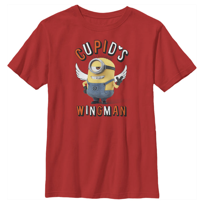 fifth sun Boy's Despicable Me Minions Cupid's Wingman Valentine's T-Shirt