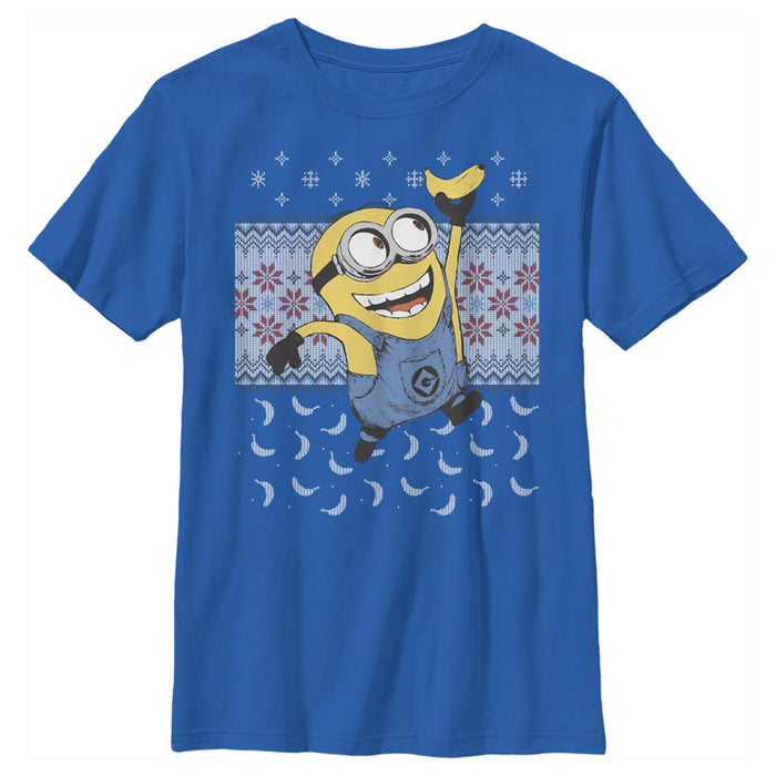 fifth sun Boy's Despicable Me Ugly Christmas Minons Banana T-Shirt