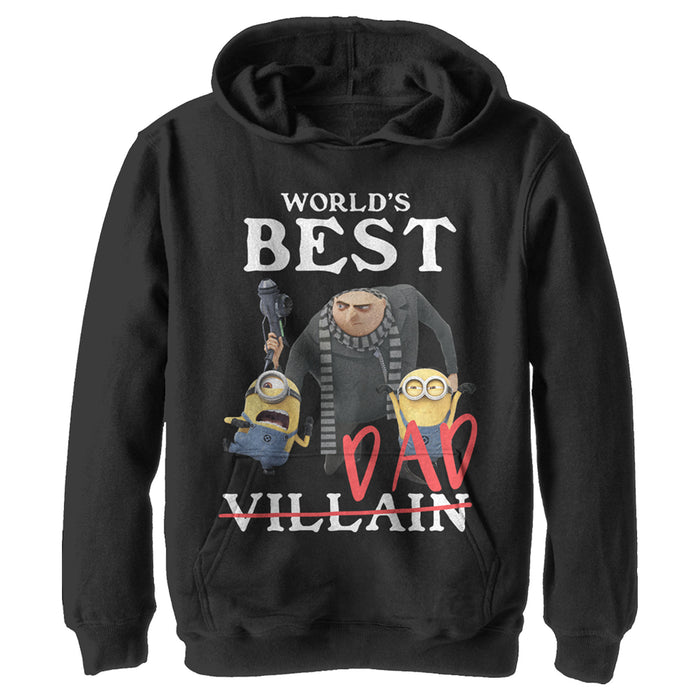 fifth sun Boy's Despicable Me World's Best Dad Gru and Minions Pull Over Hoodie