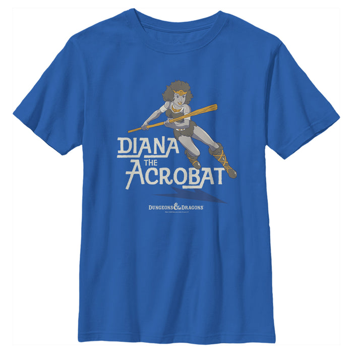 fifth sun Boy's Dungeons & Dragons Diana the Acrobat Pose Cartoon T-Shirt