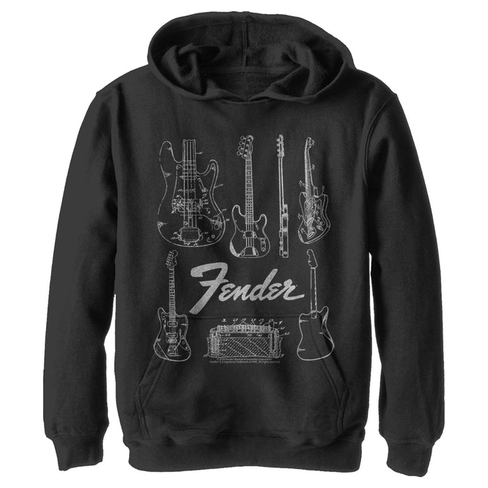Fifth Sun Boy's Fender Guitar Chart Pull Over Hoodie