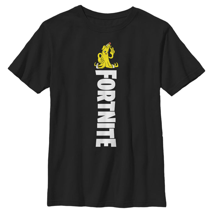 fifth sun Boy's Fortnite Peely Peace Sign Logo T-Shirt