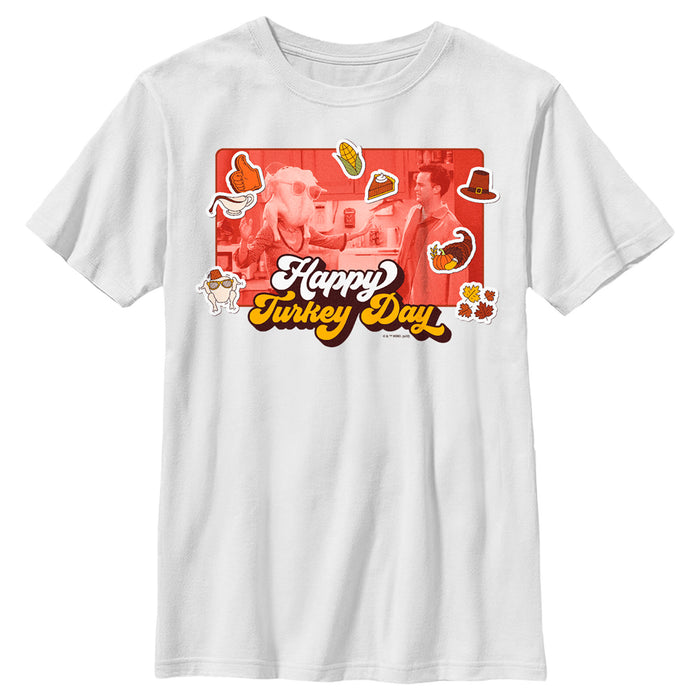 fifth sun Boy's Friends Happy Turkey Day Scene T-Shirt