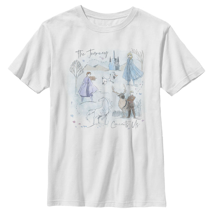 fifth sun Boy's Frozen 2 Journey Watercolor T-Shirt