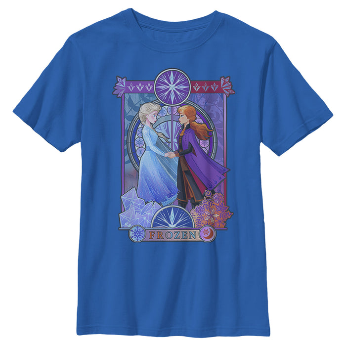 fifth sun Boy's Frozen 2 Sister Stained Glass T-Shirt