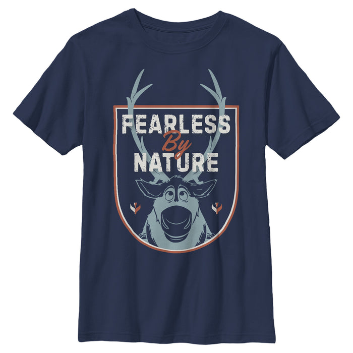fifth sun Boy's Frozen 2 Sven Fearless By Nature Crest T-Shirt