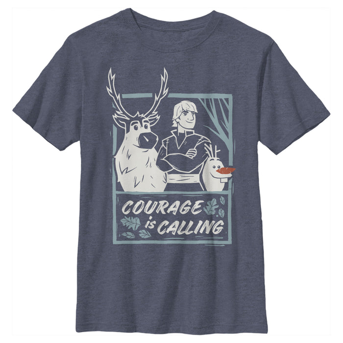 fifth sun Boy's Frozen 2 Sven Kristoff Olaf Trio Courage Is Calling T-Shirt