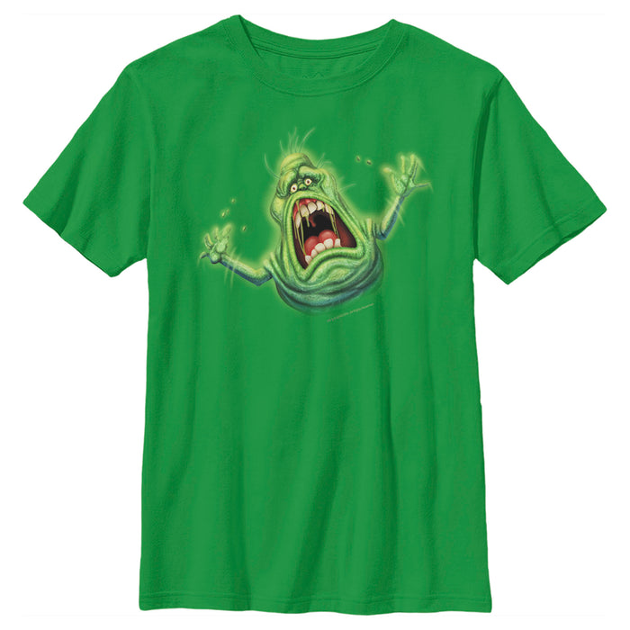 fifth sun Boy's Ghostbusters Cartoon Slimer T-Shirt