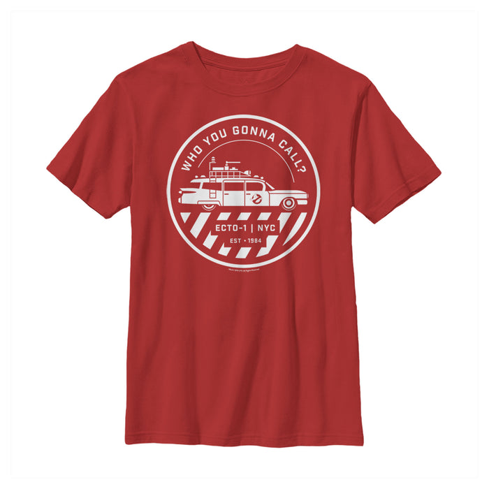 fifth sun Boy's Ghostbusters Ecto-1 Wagon Logo T-Shirt