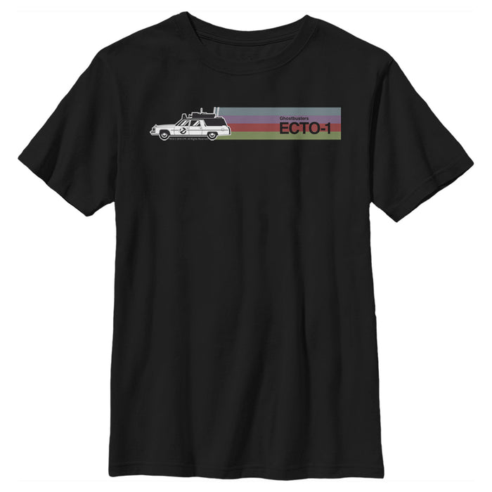 Fifth Sun Boy's Ghostbusters Ecto-1 Wagon Retro Stripe T-Shirt