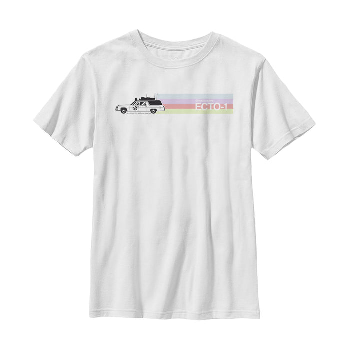 fifth sun Boy's Ghostbusters Ecto-1 Wagon Retro Stripe T-Shirt