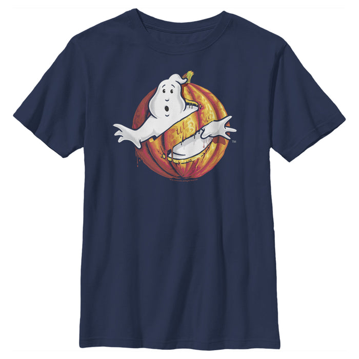 Fifth Sun Boy's Ghostbusters Halloween Pumpkin Logo T-Shirt