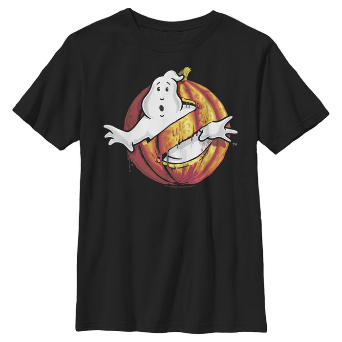 fifth sun Boy's Ghostbusters Halloween Pumpkin Logo T-Shirt