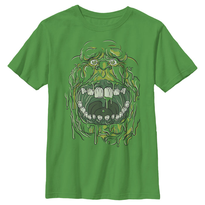fifth sun Boy's Ghostbusters Slimer Drip Face T-Shirt