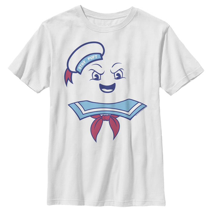 fifth sun Boy's Ghostbusters Stay Puft Marshmallow Man Face T-Shirt