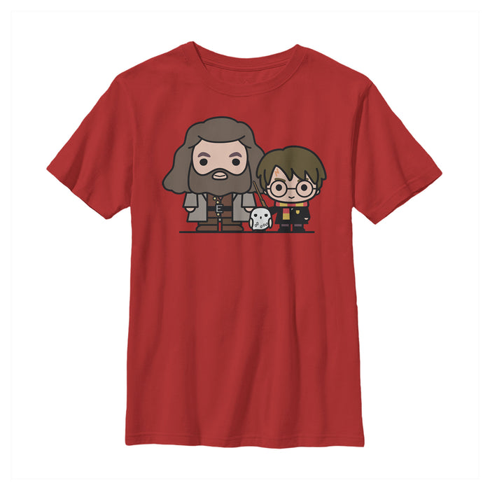 fifth sun Boy's Harry Potter Hagrid & Hedwig Kawaii Cuties T-Shirt