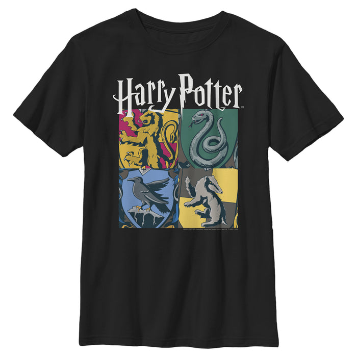 fifth sun Boy's Harry Potter Hogwarts Houses Vintage Collage T-Shirt