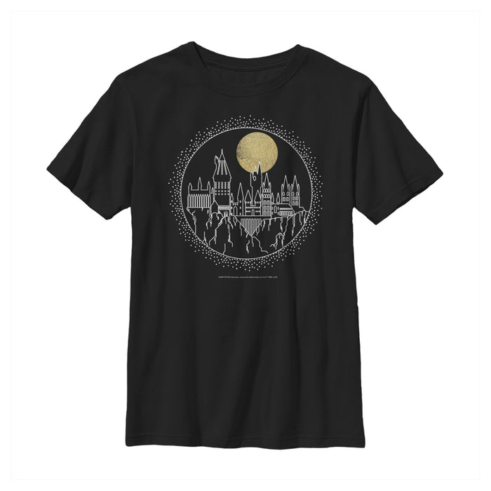 fifth sun Boy's Harry Potter Hogwarts Line Art Moonrise T-Shirt