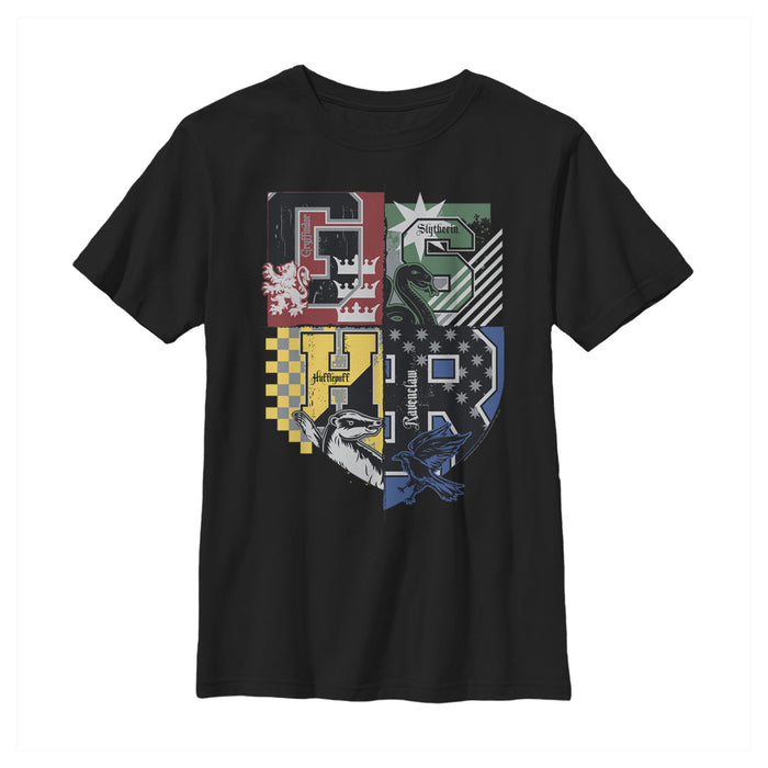 fifth sun Boy's Harry Potter House Crests Shield T-Shirt