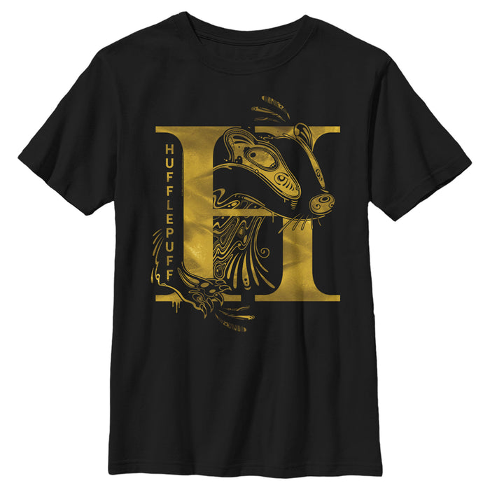 fifth sun Boy's Harry Potter Hufflepuff H Logo T-Shirt
