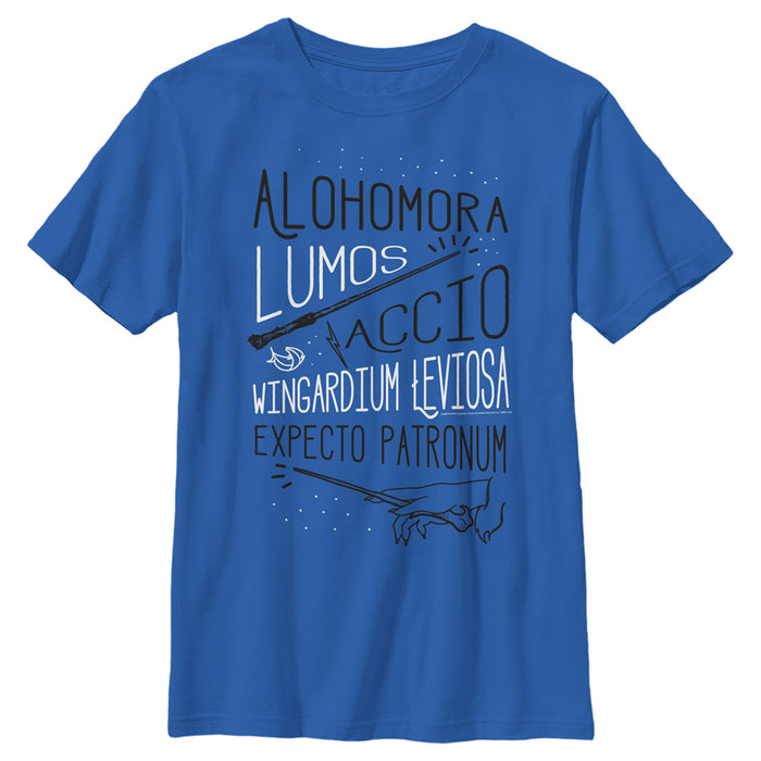 fifth sun Boy's Harry Potter List of Spells T-Shirt